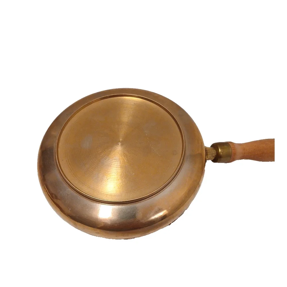 Exotic Copper Sauce Pot Wood Handle‎ Hammered Design Fondue Party Vintage Patina